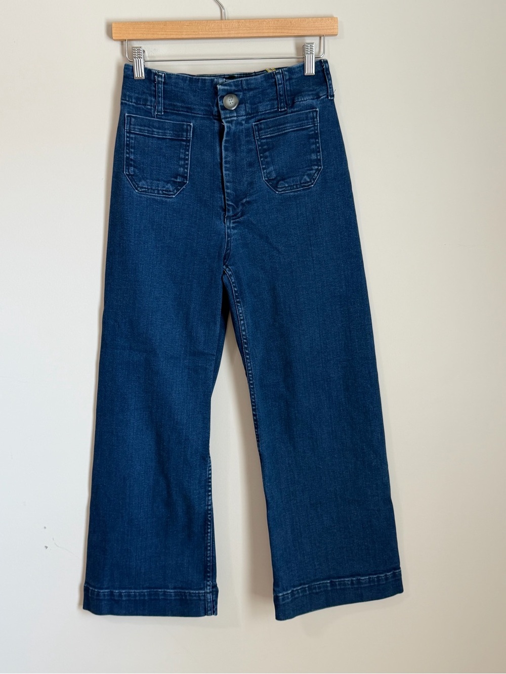 Anthropologie Maeve The Colette Wide Leg Cropped Stretch Denim Jeans 27